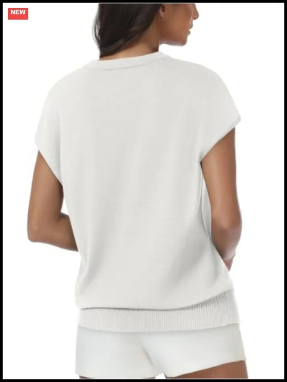 Womens Short Sleeve Pullover Sweater Lightweight Cap Sleeve Crew Neck Summer